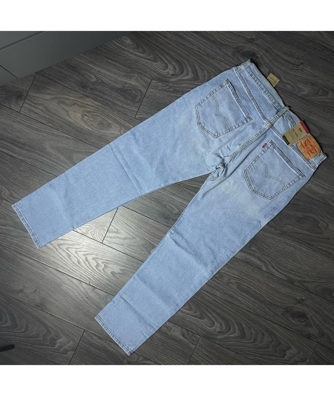 LEVI'S Голубые хлопковые прямые джинсы, фото 2