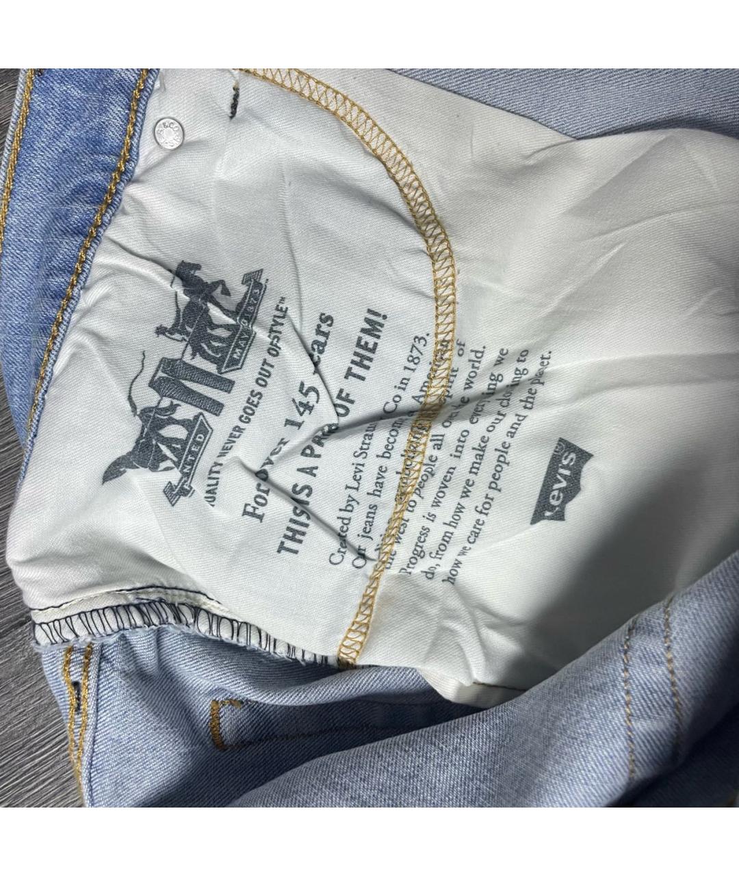 LEVI'S Голубые хлопковые прямые джинсы, фото 6