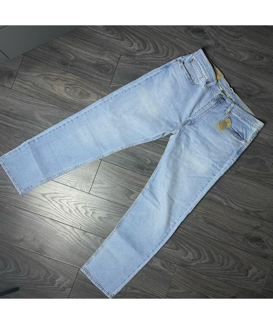 LEVI'S Голубые хлопковые прямые джинсы, фото 3