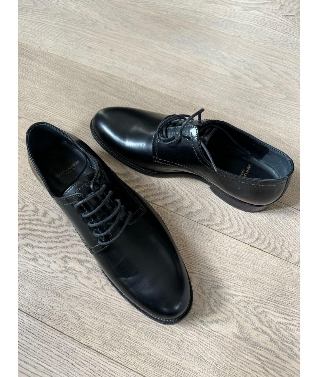 SAINT LAURENT Черные ботинки из лакированной кожи, фото 3