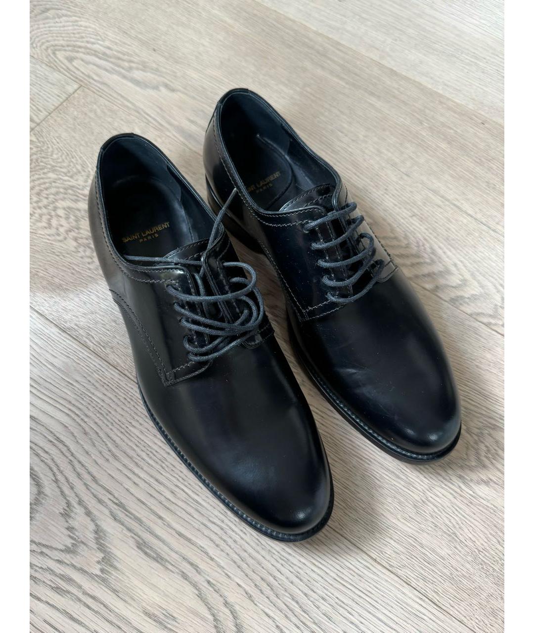 SAINT LAURENT Черные ботинки из лакированной кожи, фото 5