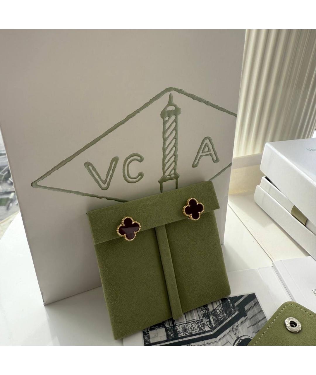 VAN CLEEF & ARPELS Бордовые серьги из желтого золота, фото 3