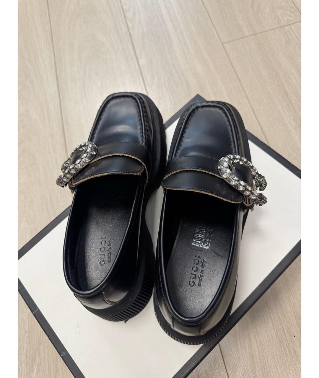 GUCCI Черные кожаные лоферы, фото 2