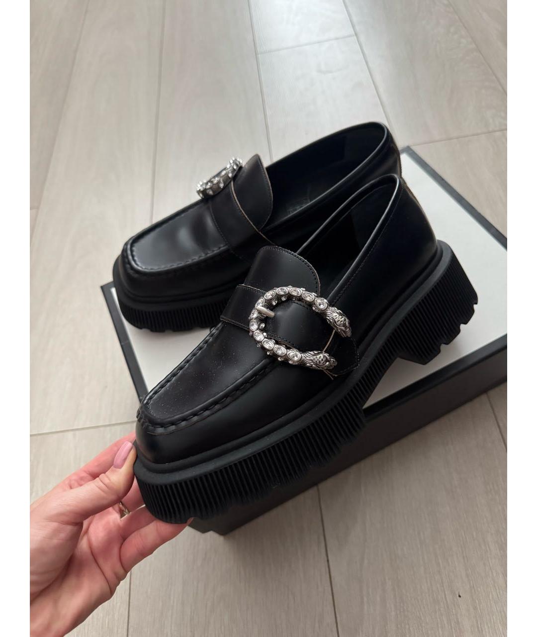 GUCCI Черные кожаные лоферы, фото 6