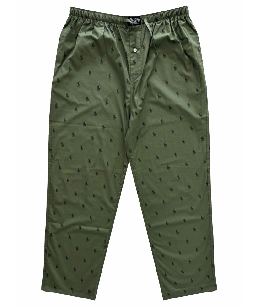 POLO RALPH LAUREN Зеленые хлопковые повседневные брюки, фото 1