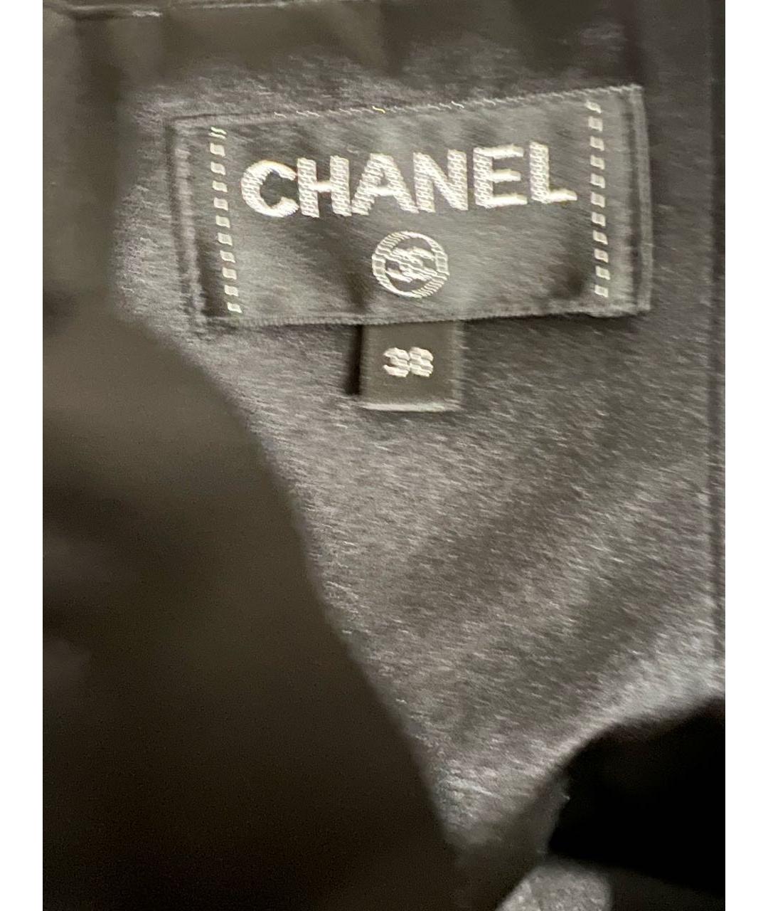 CHANEL BEAUTY Черная шелковая юбка миди, фото 3
