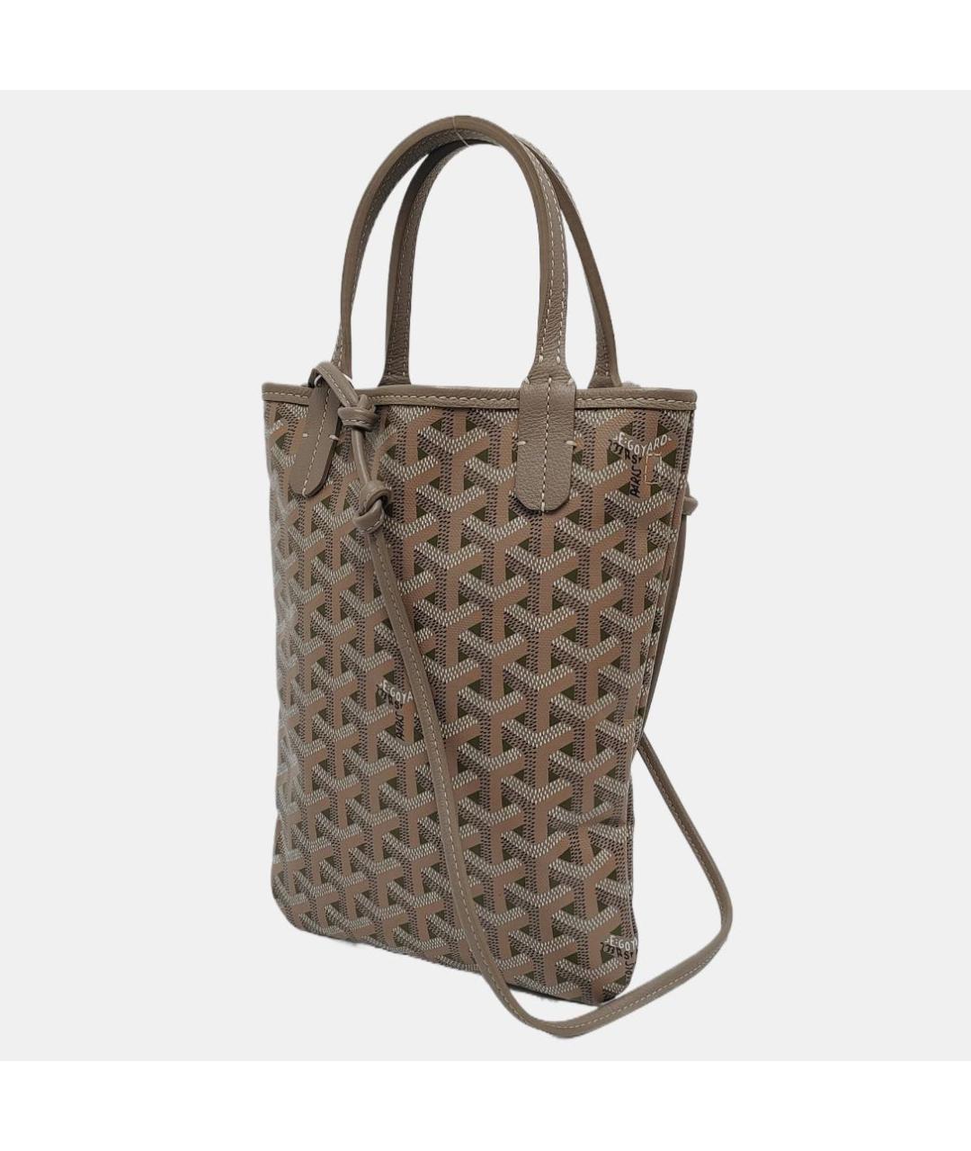GOYARD Коричневая кожаная сумка через плечо, фото 2
