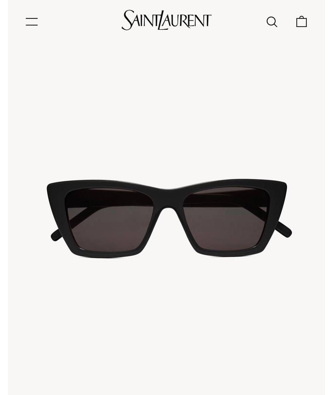 SAINT LAURENT Черные пластиковые солнцезащитные очки, фото 9