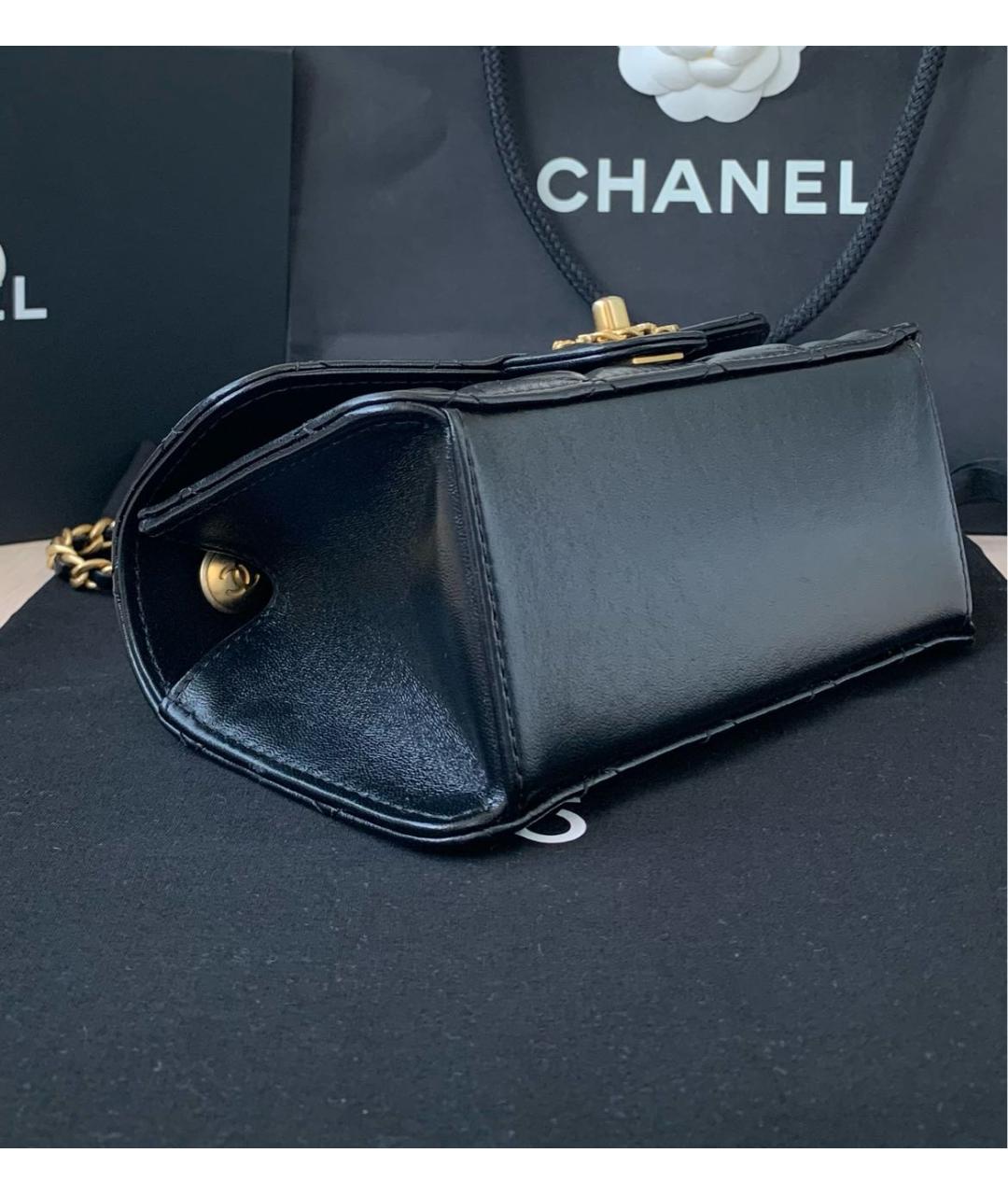 CHANEL Черная кожаная сумка через плечо, фото 6