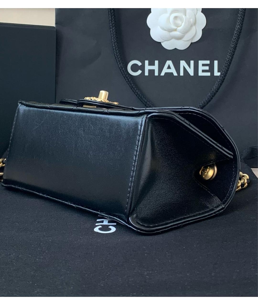 CHANEL Черная кожаная сумка через плечо, фото 7
