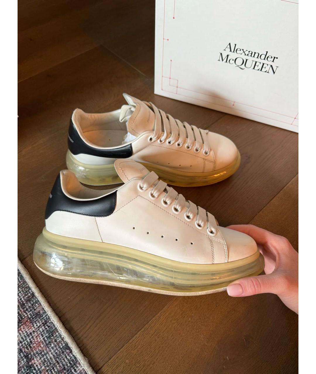 ALEXANDER MCQUEEN Белые кожаные кеды, фото 5