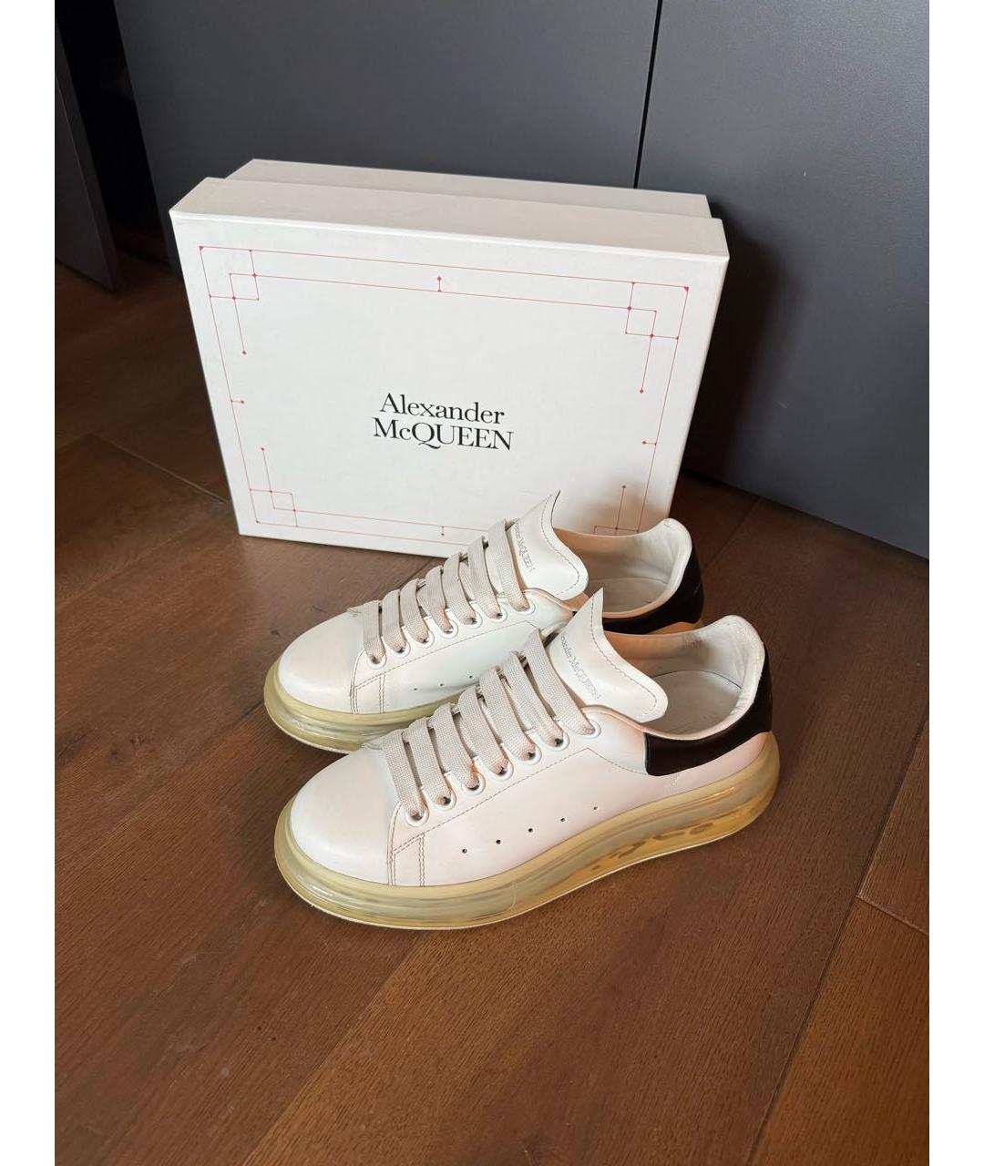 ALEXANDER MCQUEEN Белые кожаные кеды, фото 4
