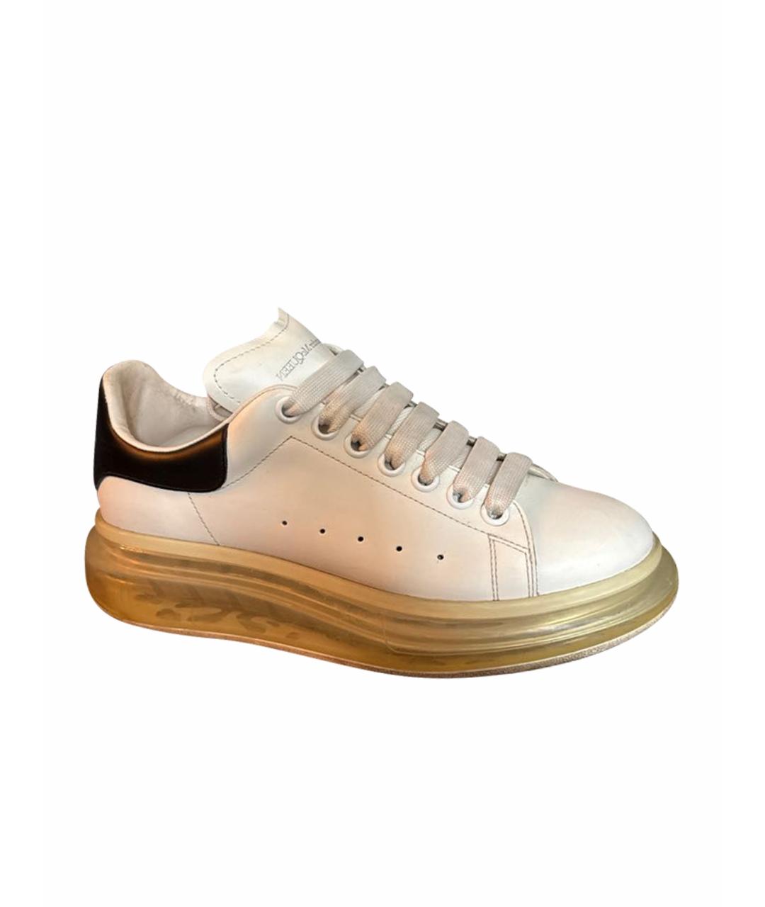 ALEXANDER MCQUEEN Белые кожаные кеды, фото 1