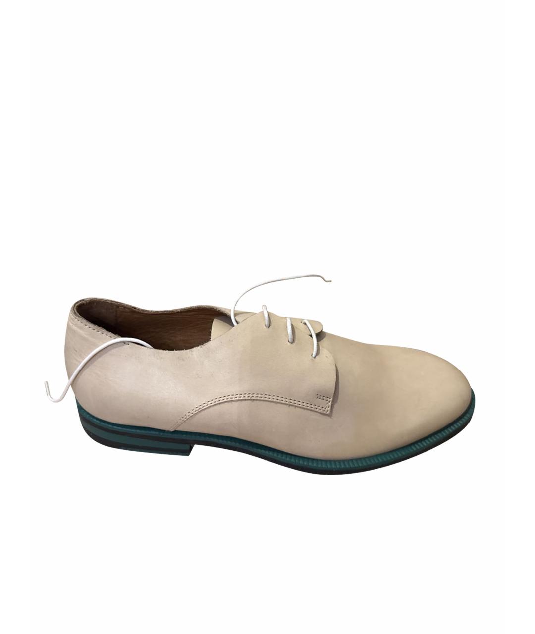 PAUL SMITH Бежевые кожаные лоферы, фото 1