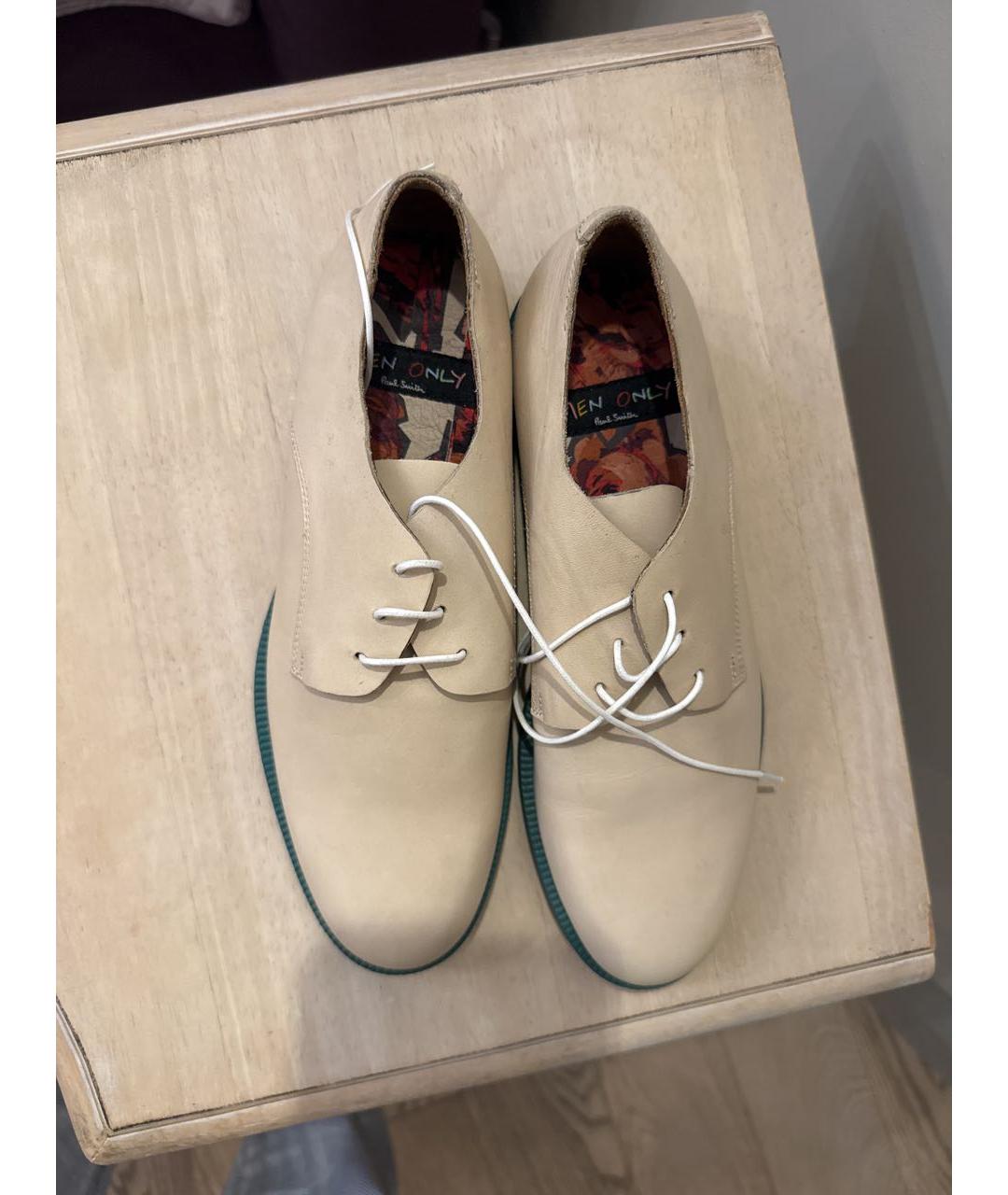 PAUL SMITH Бежевые кожаные лоферы, фото 3
