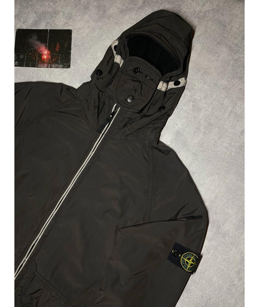 STONE ISLAND Коричневая полиуретановая куртка, фото 2