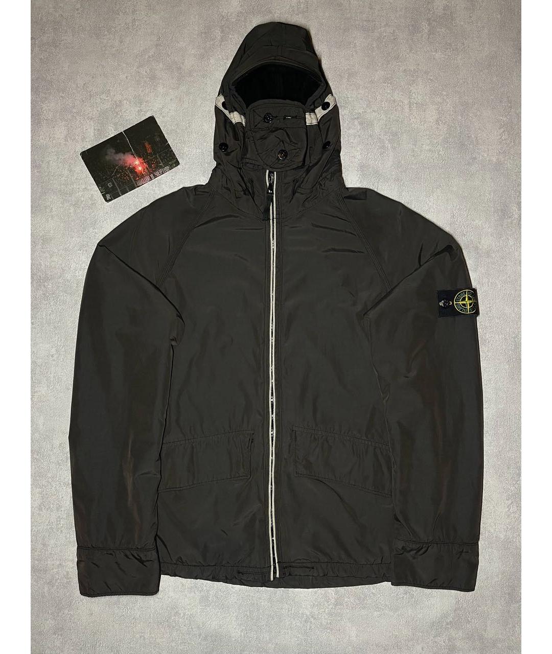 STONE ISLAND Коричневая полиуретановая куртка, фото 9