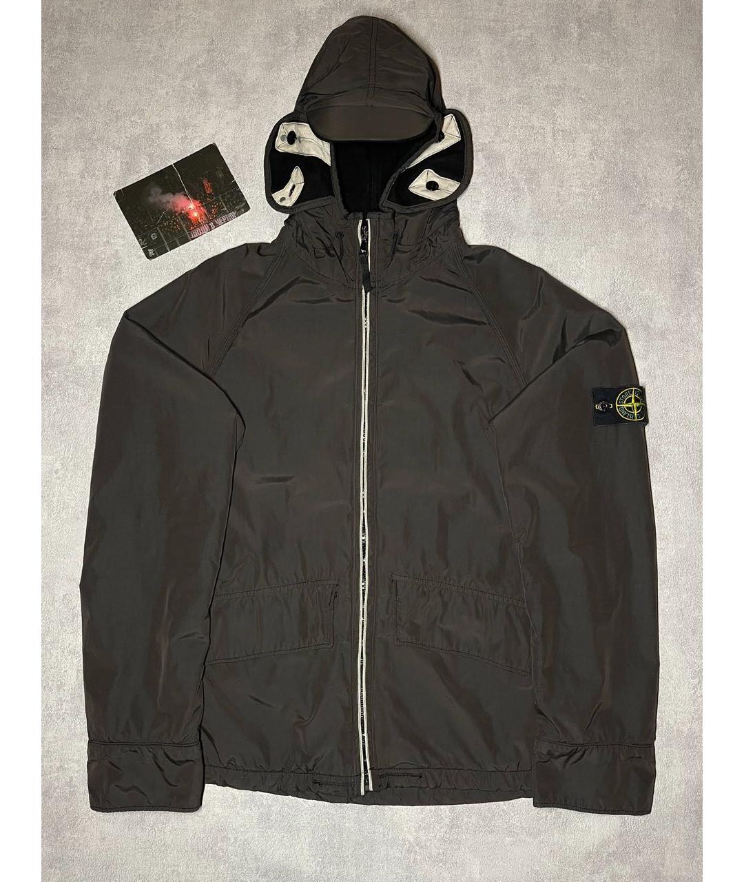 STONE ISLAND Коричневая полиуретановая куртка, фото 3