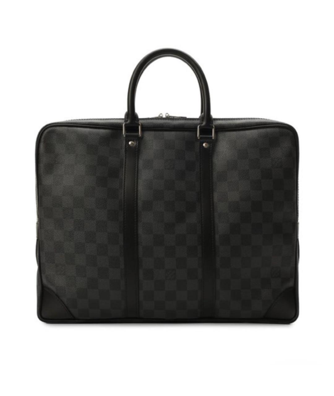LOUIS VUITTON Антрацитовый портфель из искусственной кожи, фото 2