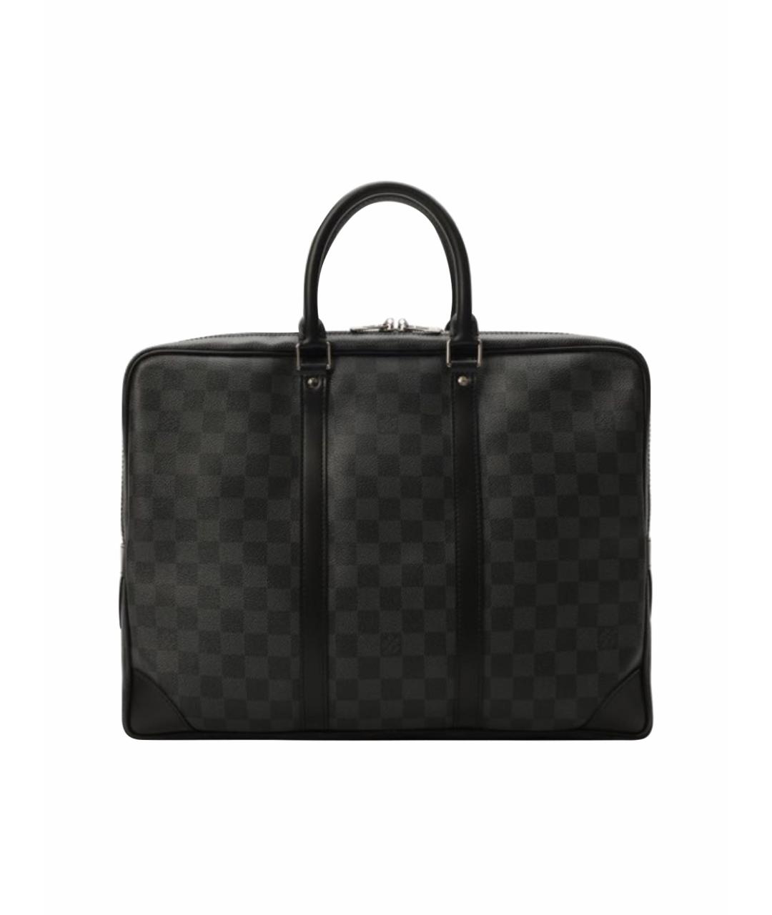 LOUIS VUITTON Антрацитовый портфель из искусственной кожи, фото 1