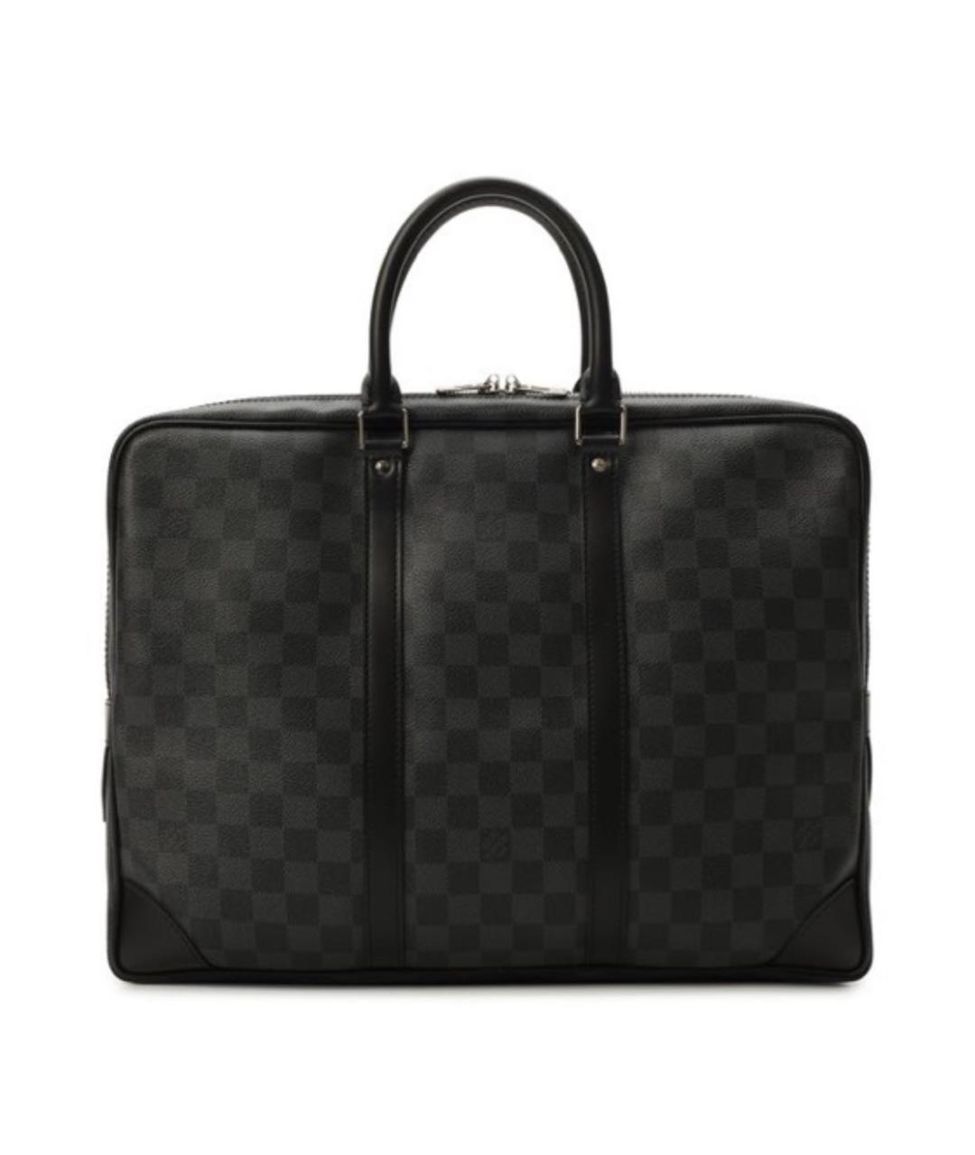 LOUIS VUITTON Антрацитовый портфель из искусственной кожи, фото 7