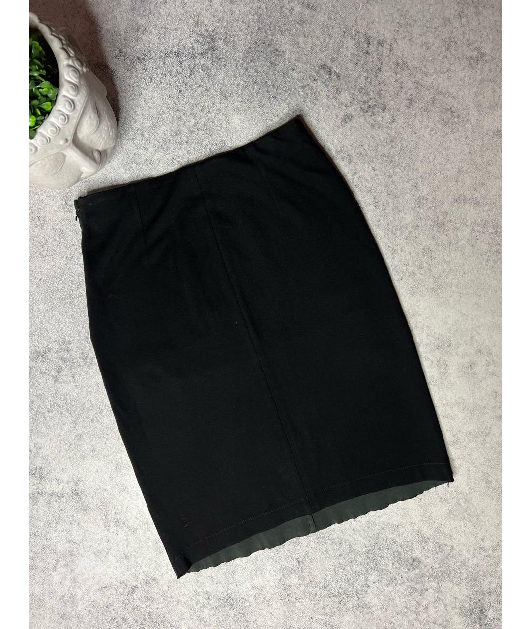 WEEKEND MAX MARA Черная кожаная юбка миди, фото 4