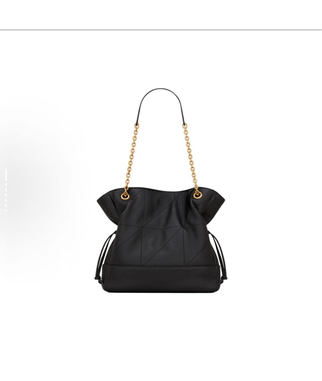 SAINT LAURENT Черная кожаная сумка тоут, фото 5