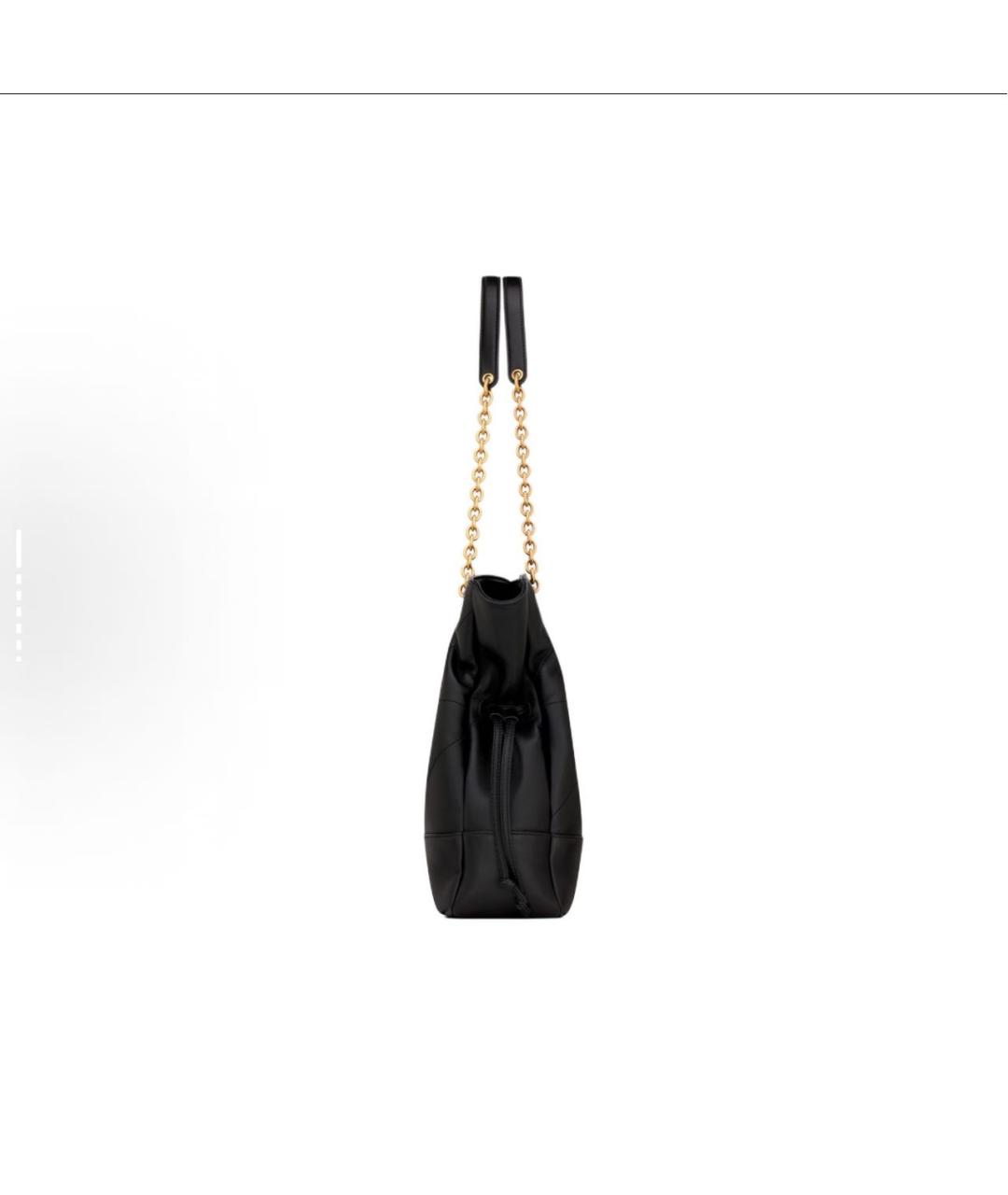 SAINT LAURENT Черная кожаная сумка тоут, фото 4