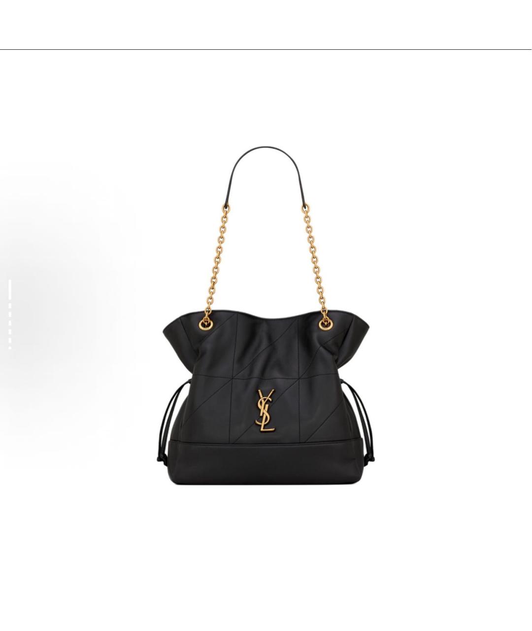 SAINT LAURENT Черная кожаная сумка тоут, фото 7