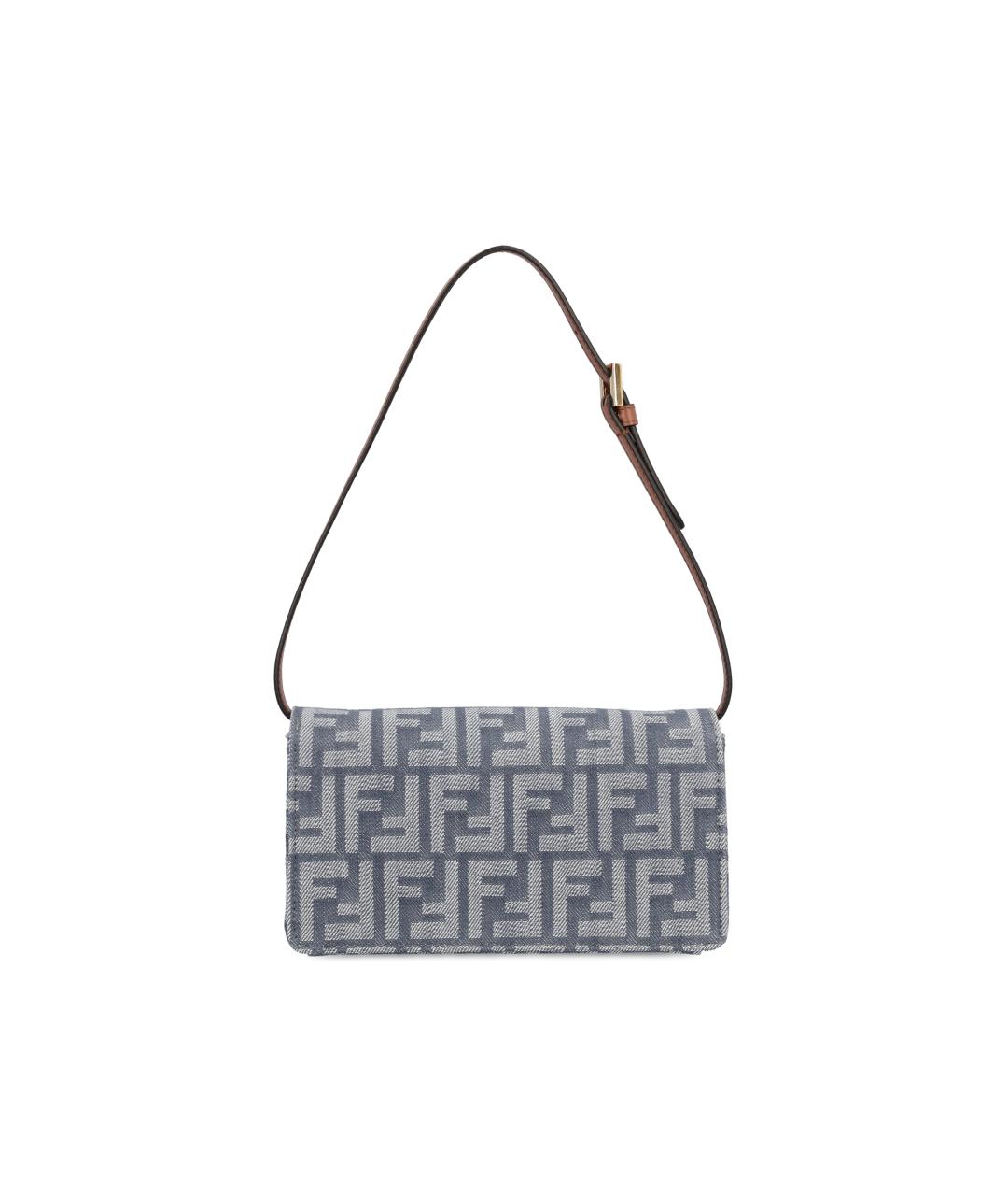FENDI Синяя жаккардовая сумка через плечо, фото 4