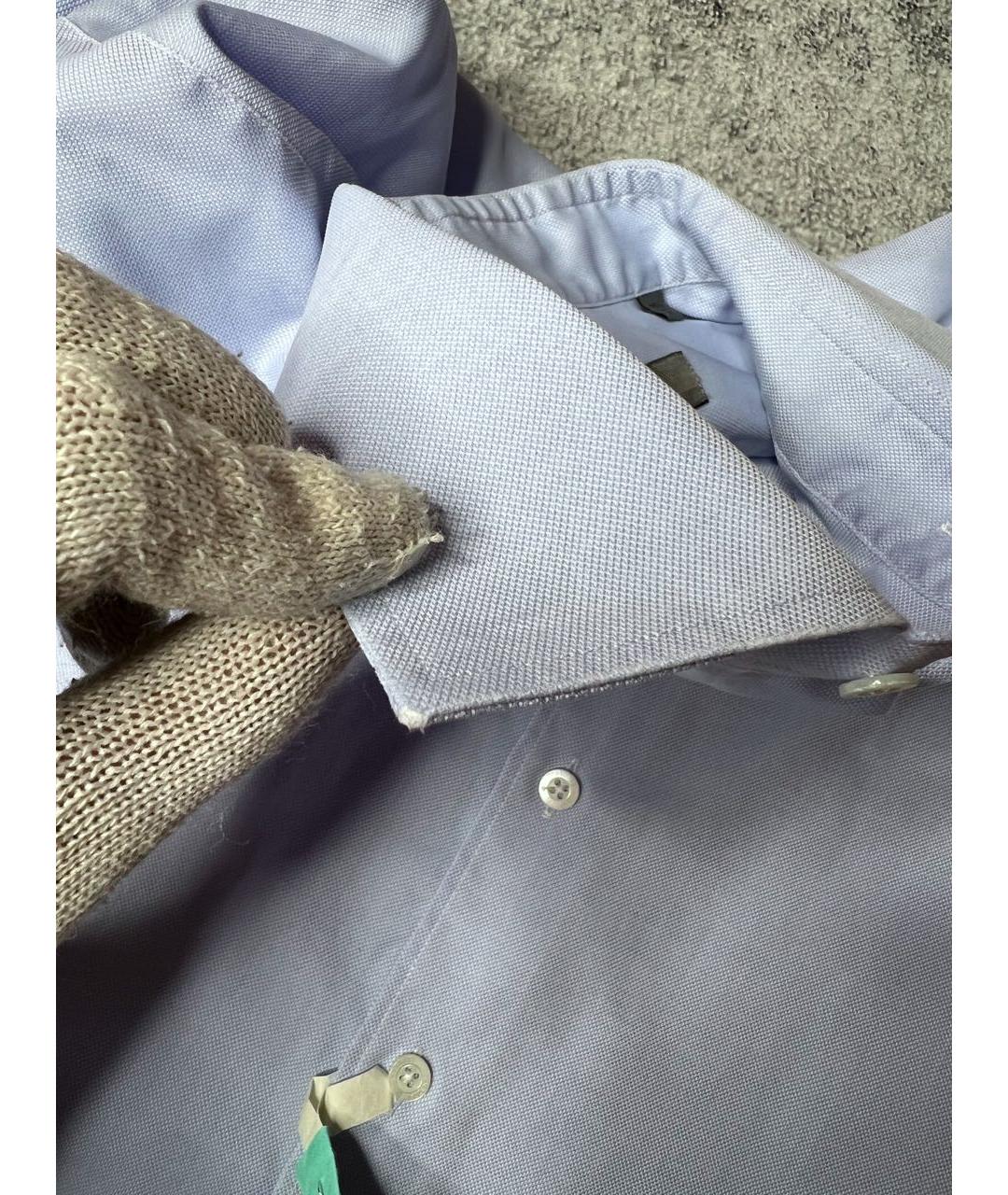 CORNELIANI Голубая хлопковая классическая рубашка, фото 8