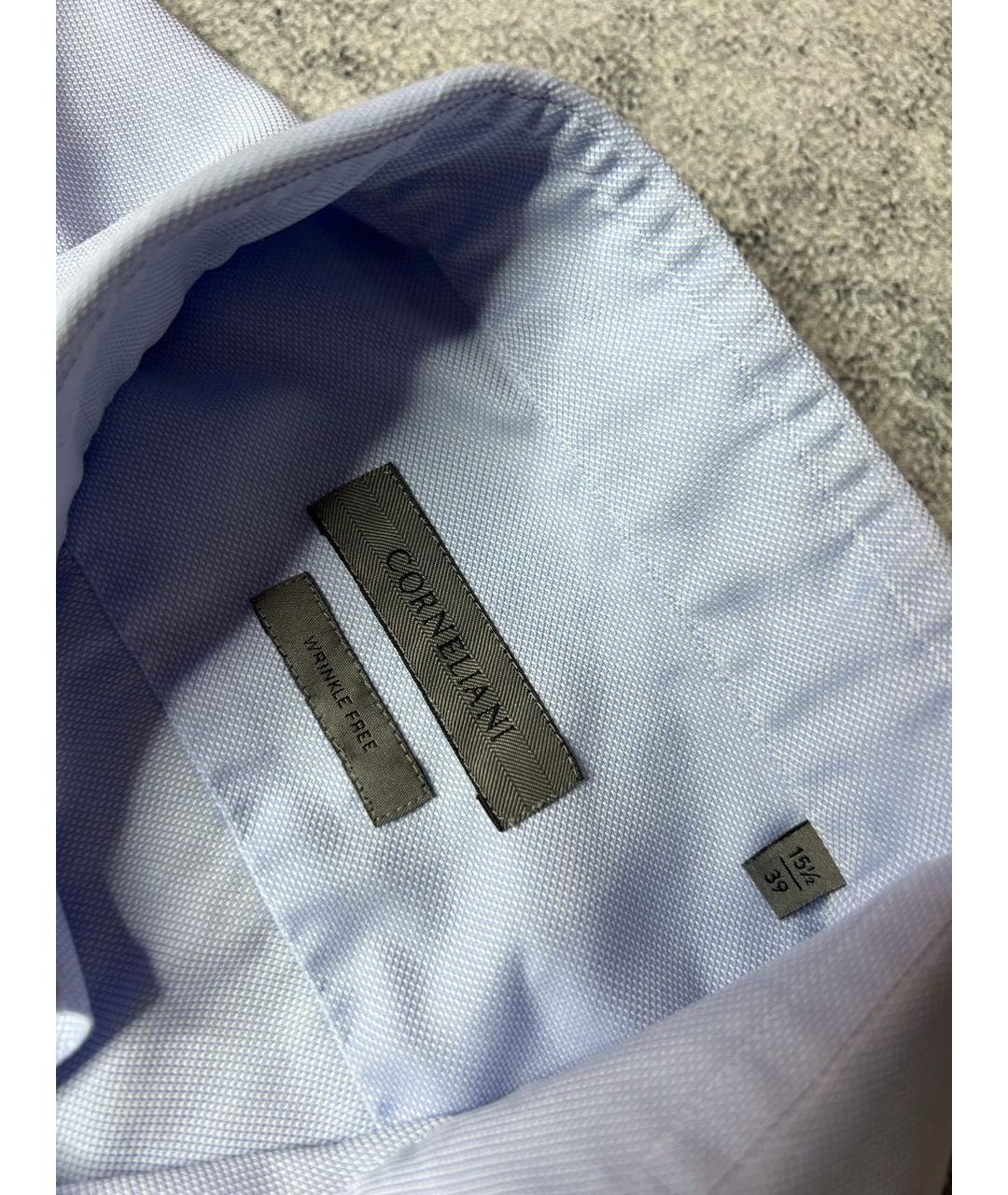 CORNELIANI Голубая хлопковая классическая рубашка, фото 6