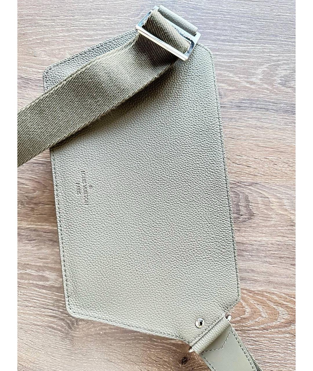 LOUIS VUITTON Хаки кожаная сумка на плечо, фото 4