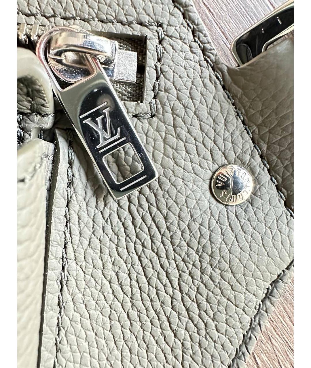 LOUIS VUITTON Хаки кожаная сумка на плечо, фото 6
