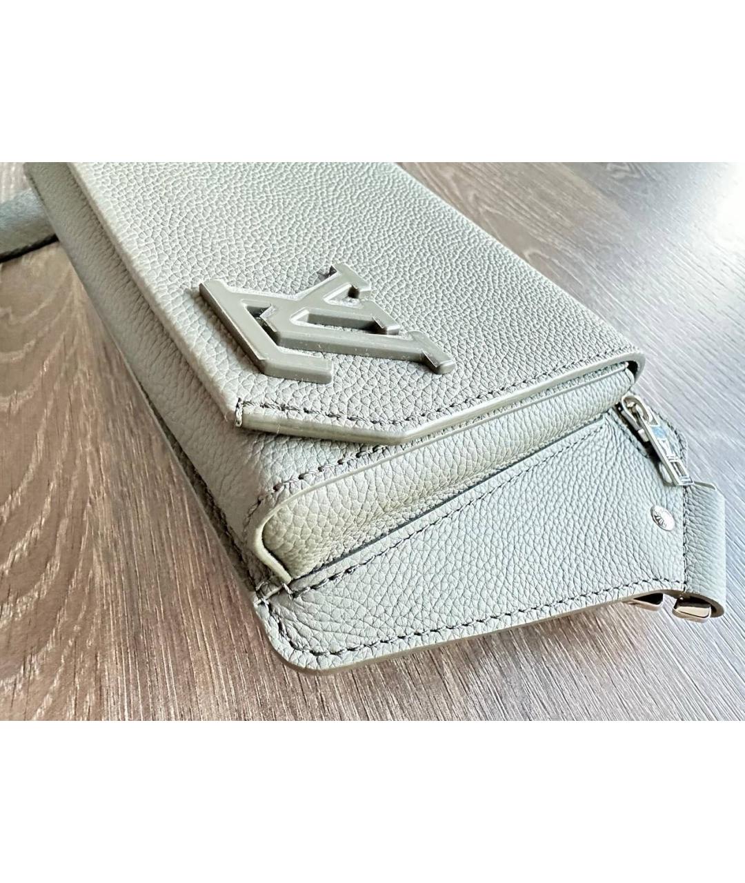 LOUIS VUITTON Хаки кожаная сумка на плечо, фото 5