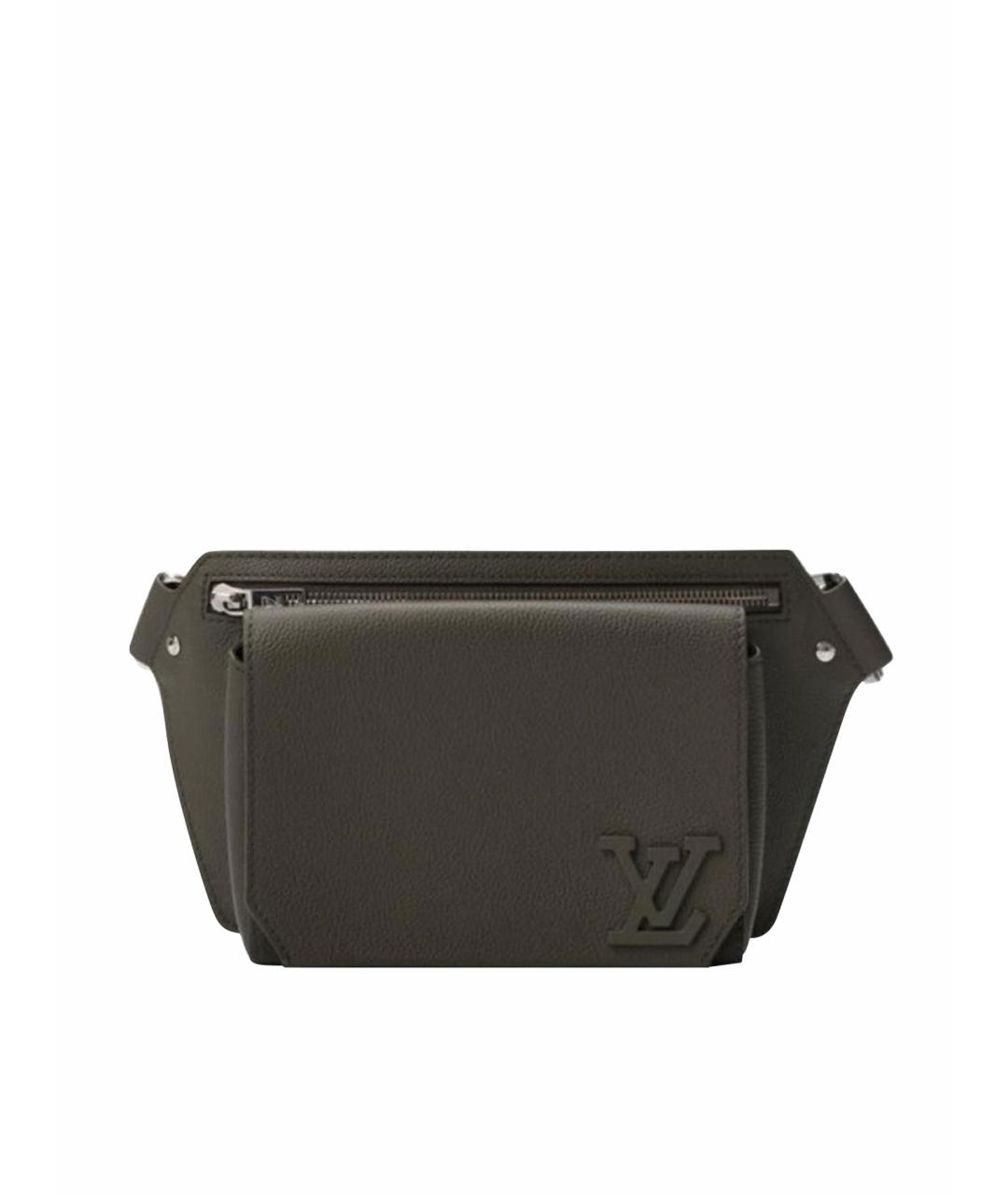 LOUIS VUITTON Хаки кожаная сумка на плечо, фото 1