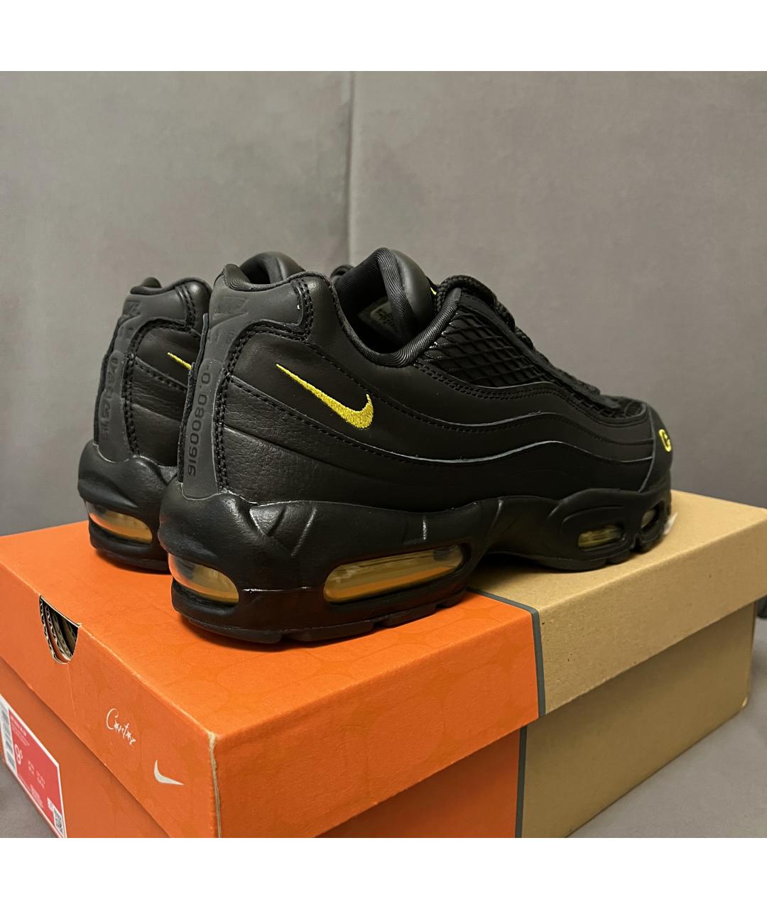 NIKE Черные кожаные низкие кроссовки / кеды, фото 7