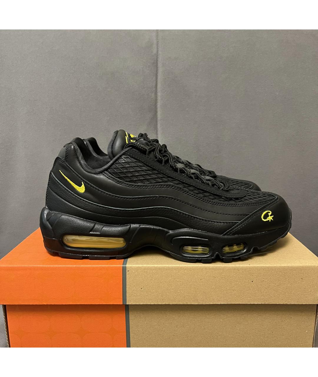 NIKE Черные кожаные низкие кроссовки / кеды, фото 2
