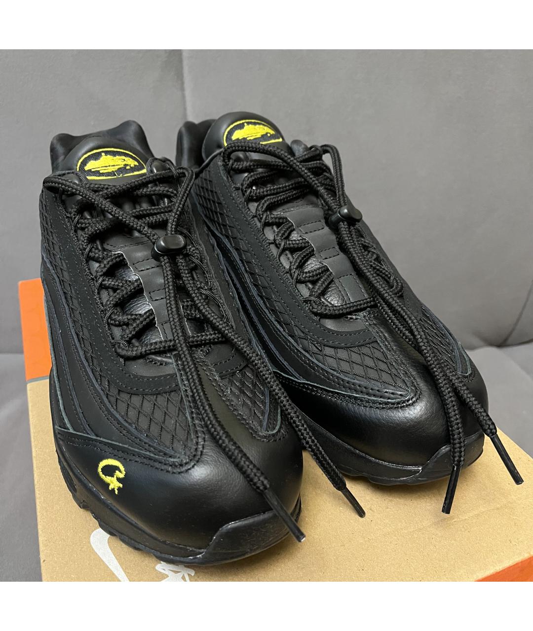 NIKE Черные кожаные низкие кроссовки / кеды, фото 6