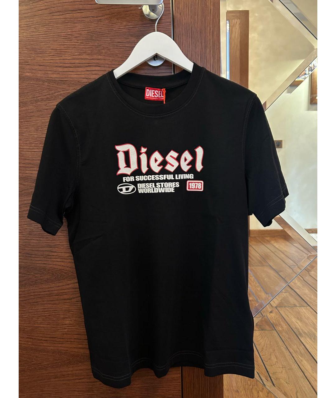 DIESEL Черная хлопковая футболка, фото 5