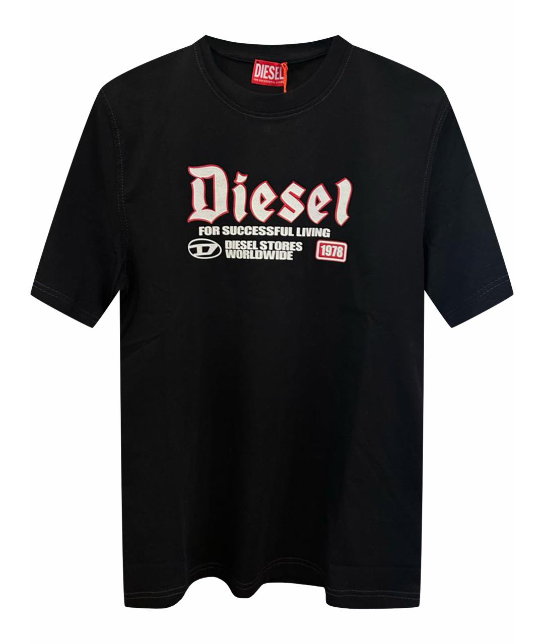 DIESEL Черная хлопковая футболка, фото 1