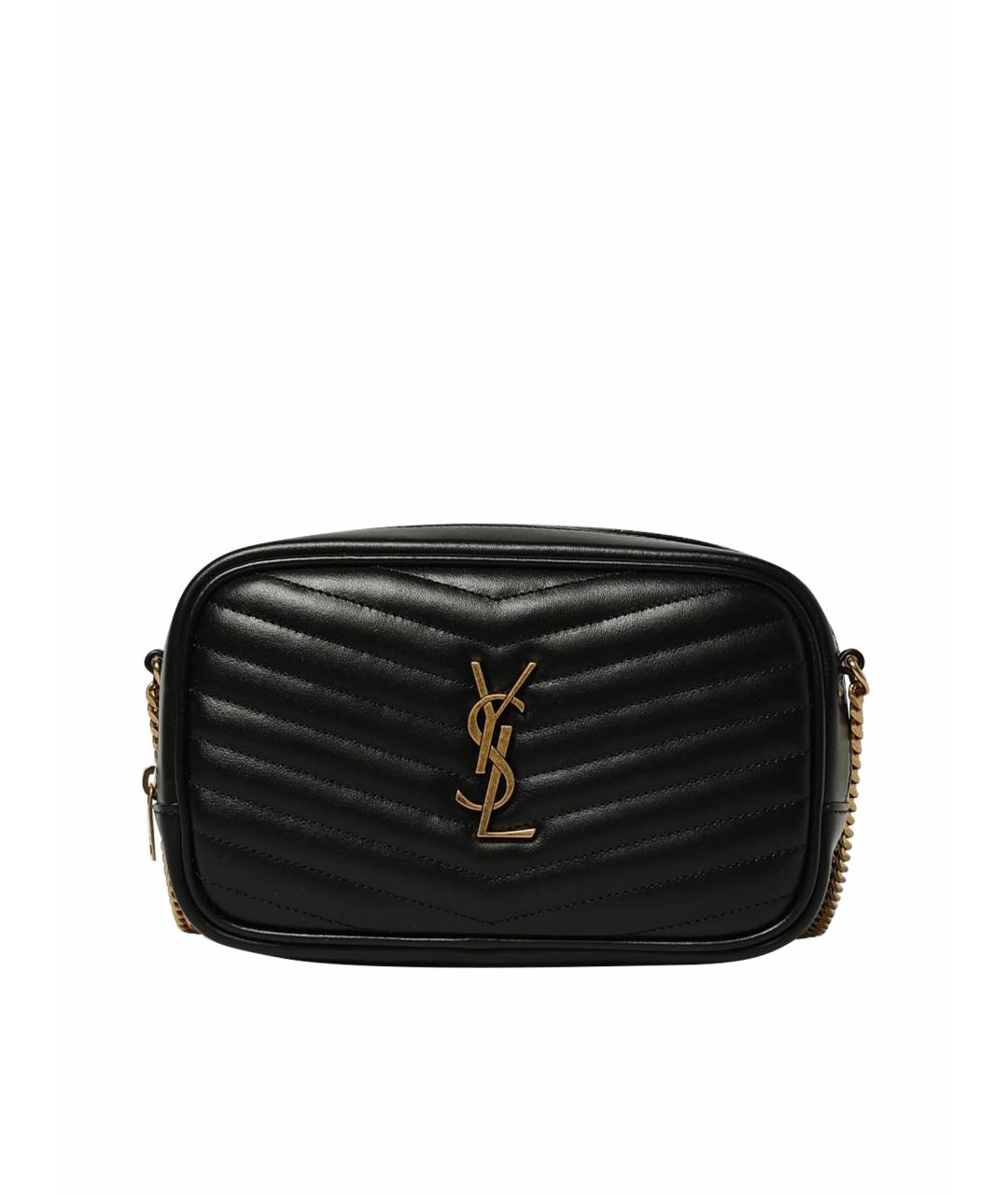 SAINT LAURENT Черная кожаная сумка через плечо, фото 4