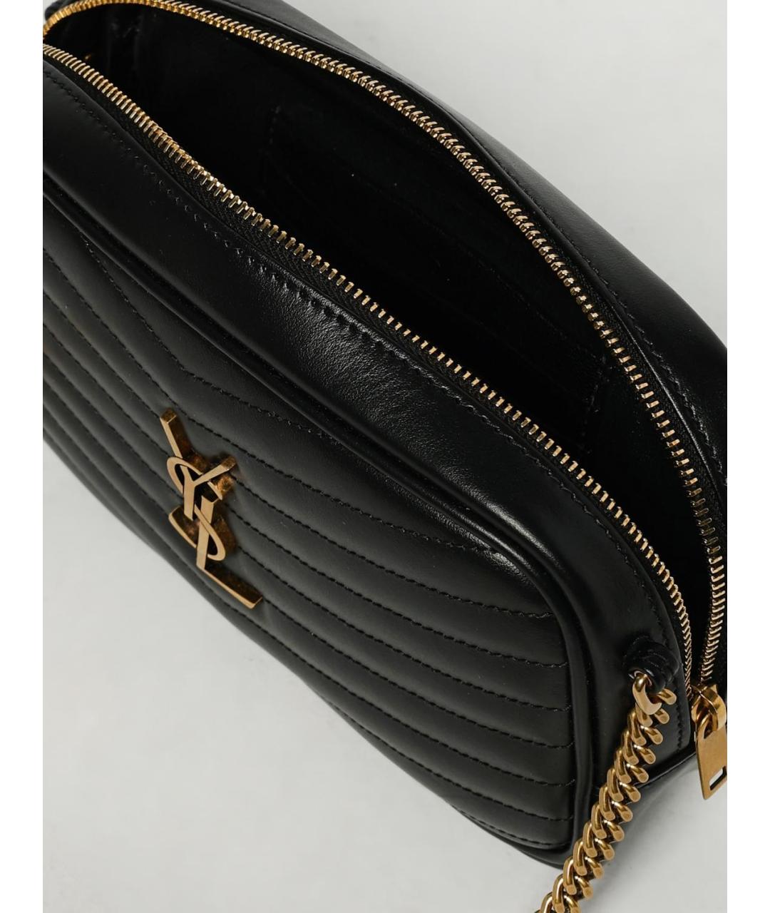 SAINT LAURENT Черная кожаная сумка через плечо, фото 3