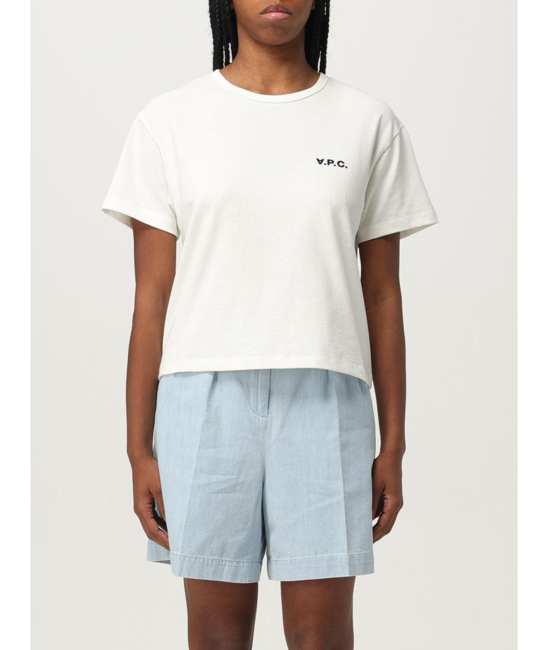 A.P.C. Белая хлопковая футболка, фото 2