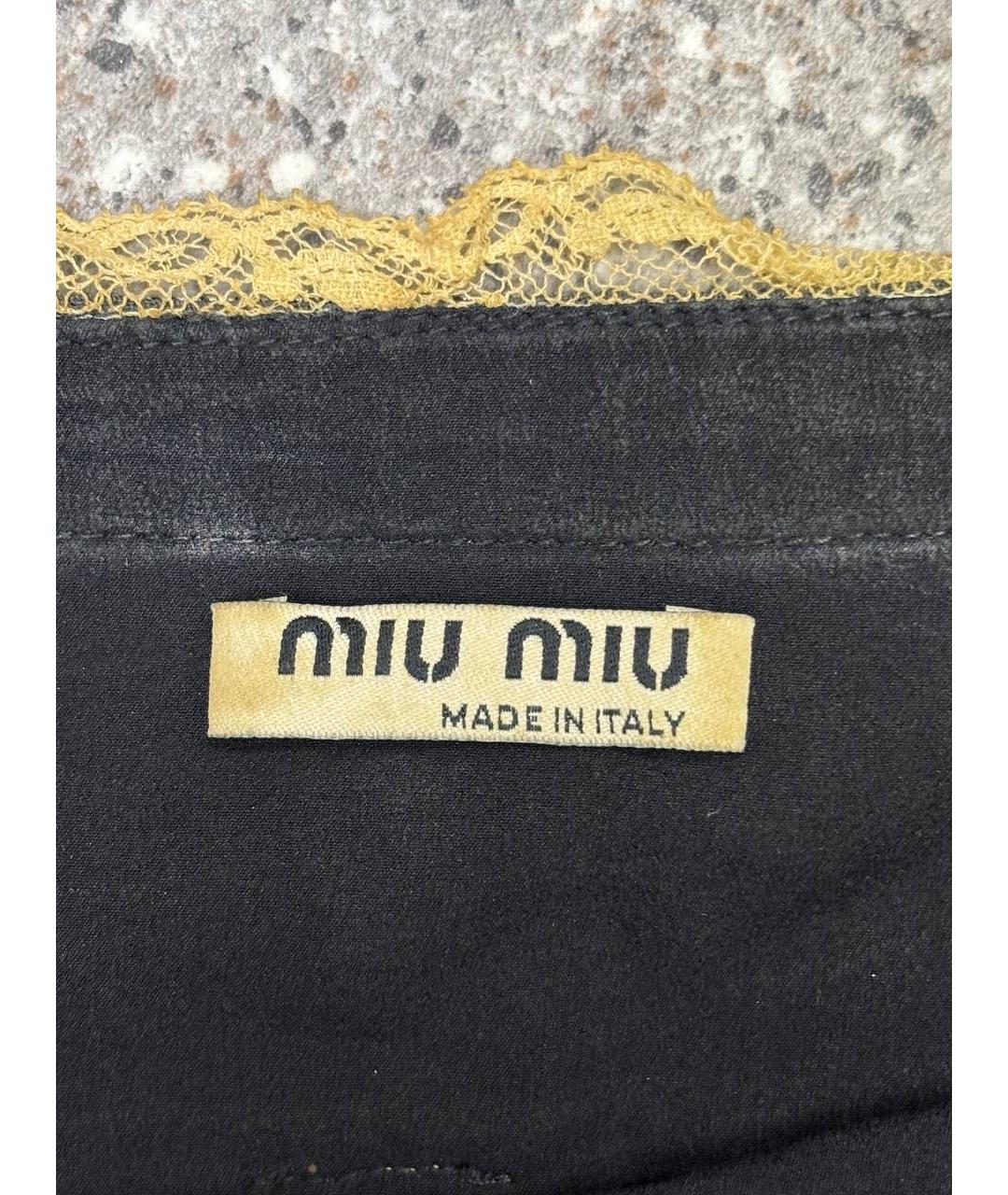 MIU MIU Темно-синяя бархатная майка, фото 3