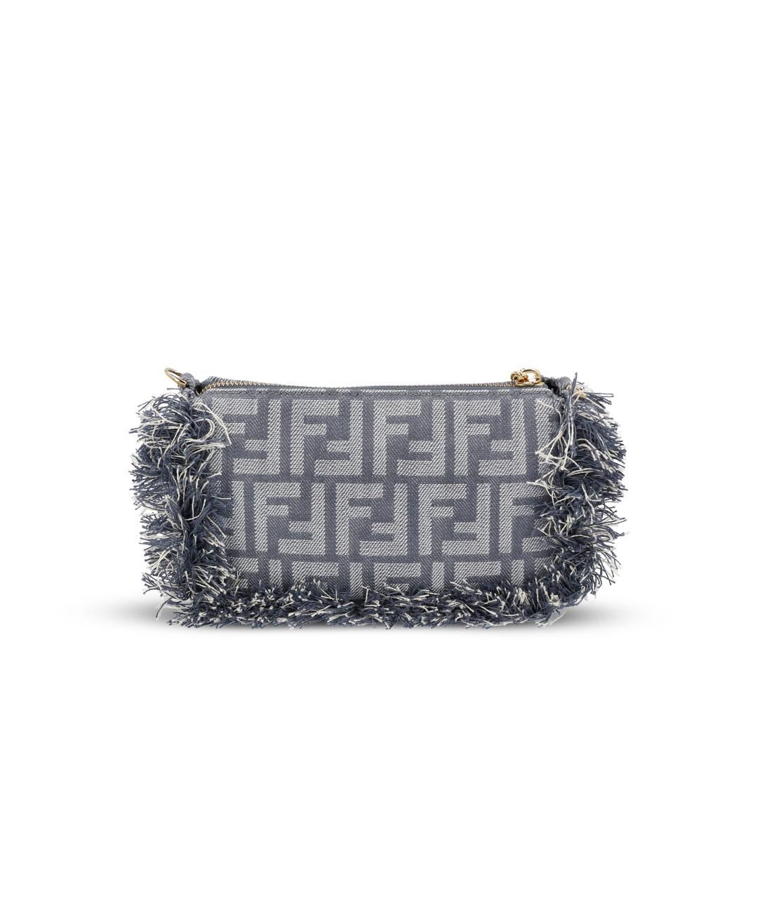 FENDI Синяя жаккардовая сумка через плечо, фото 4