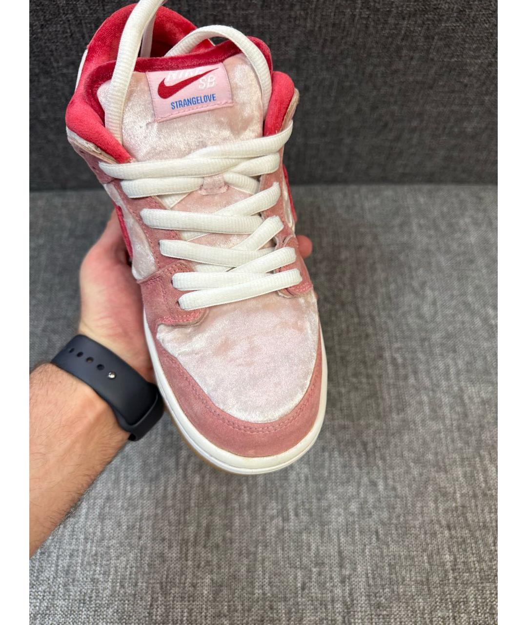 NIKE Розовые замшевые низкие кроссовки / кеды, фото 5