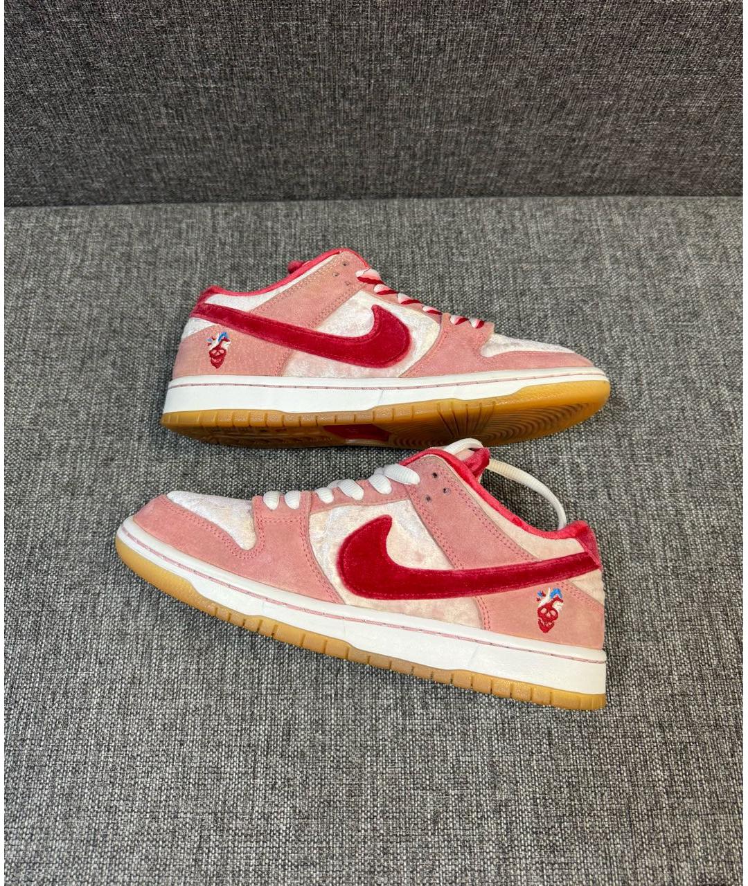 NIKE Розовые замшевые низкие кроссовки / кеды, фото 2
