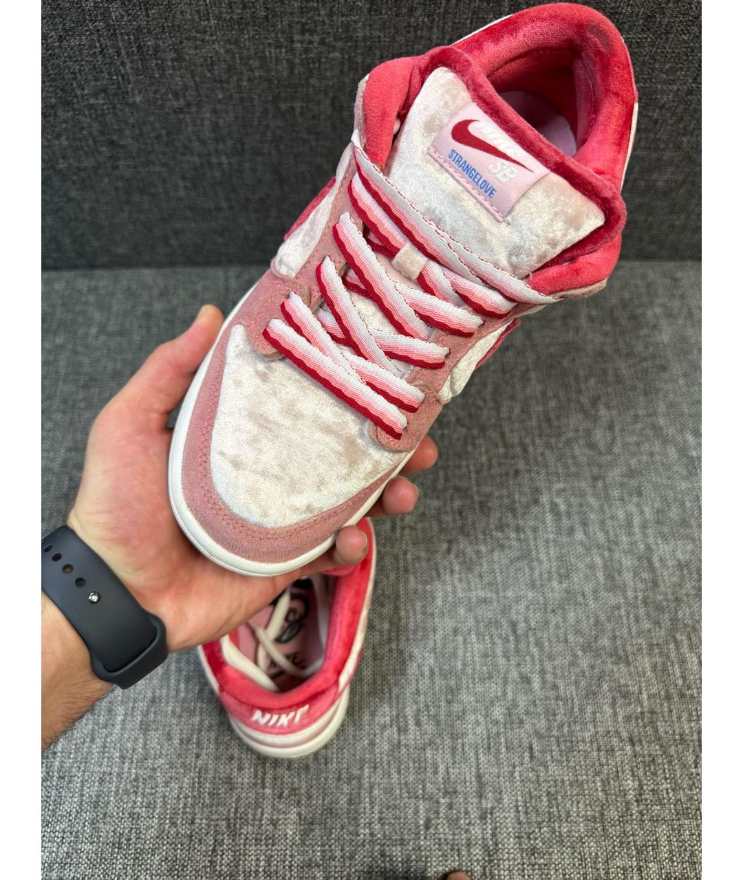 NIKE Розовые замшевые низкие кроссовки / кеды, фото 4