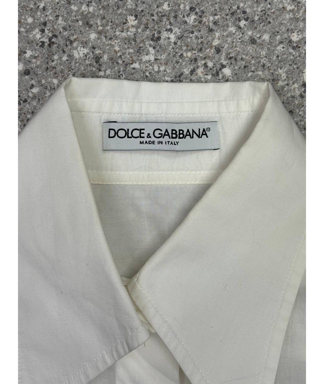 DOLCE&GABBANA Белая хлопковая рубашка, фото 2